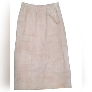 Lord & Taylor Pink Silky Pig Suede 80s VTG Pencil Skirt